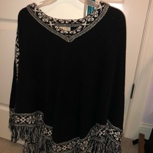 Poncho-inspired sweater